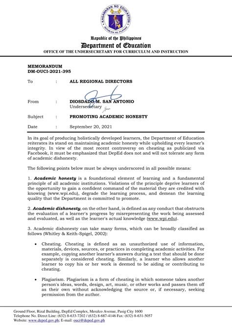DepEd Memoranda .